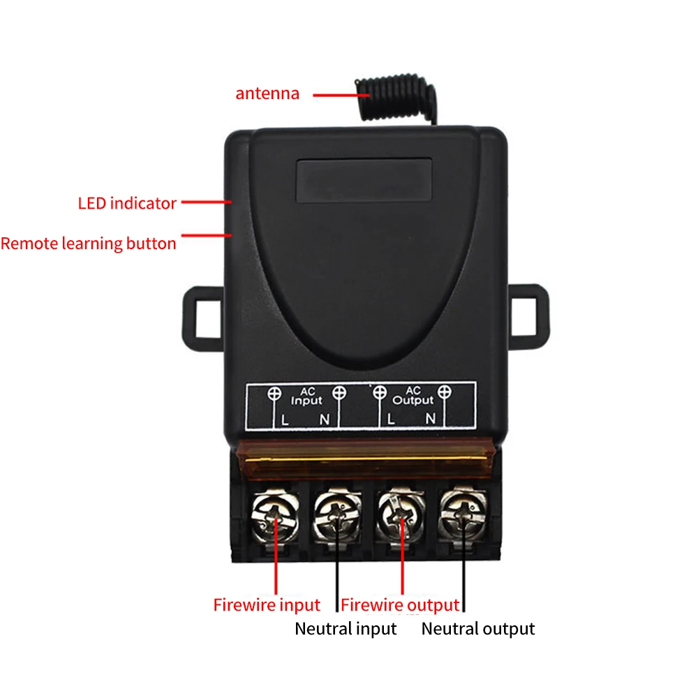 AC 220V 30A 1CH 433MHz Wireless Remote Control Switch RF Relay Receiver + On/Off Transmitter for Electric Appliance LampJAS