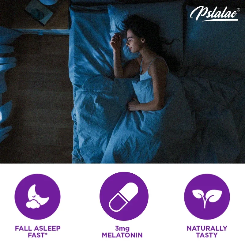 Melatonin & L-Theanine Capsules Contains 3 Mg Sleep Support Helps Calm Mind and Mind for Better, Longer Sleep Non-GMO