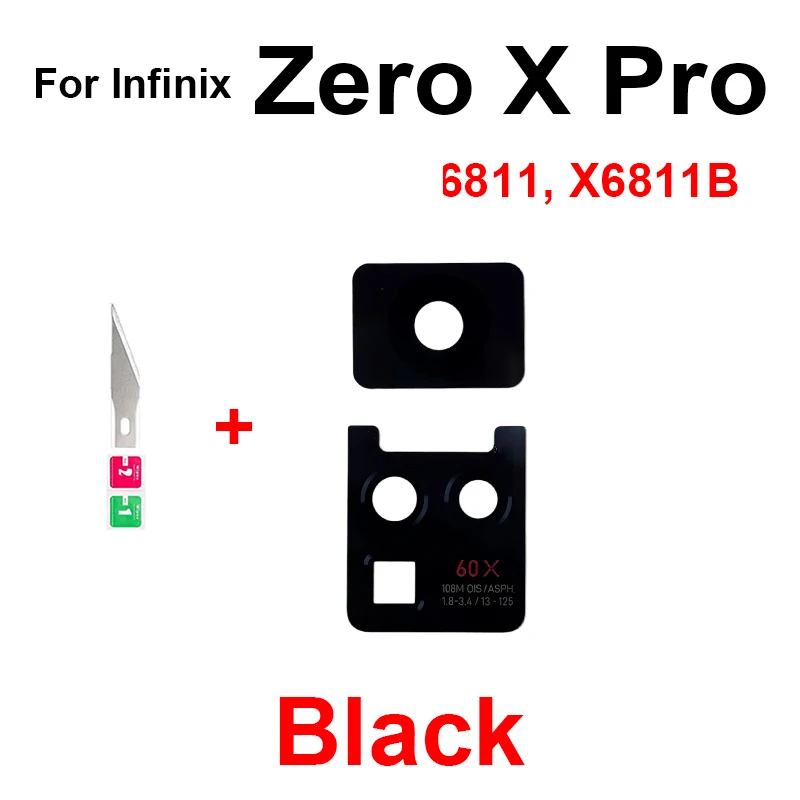For Infinix Zero X Pro Neo Zero 8 8i 4G 5G Rear Camera Lens Glass with Adhesive Sticker Repair Spare Parts