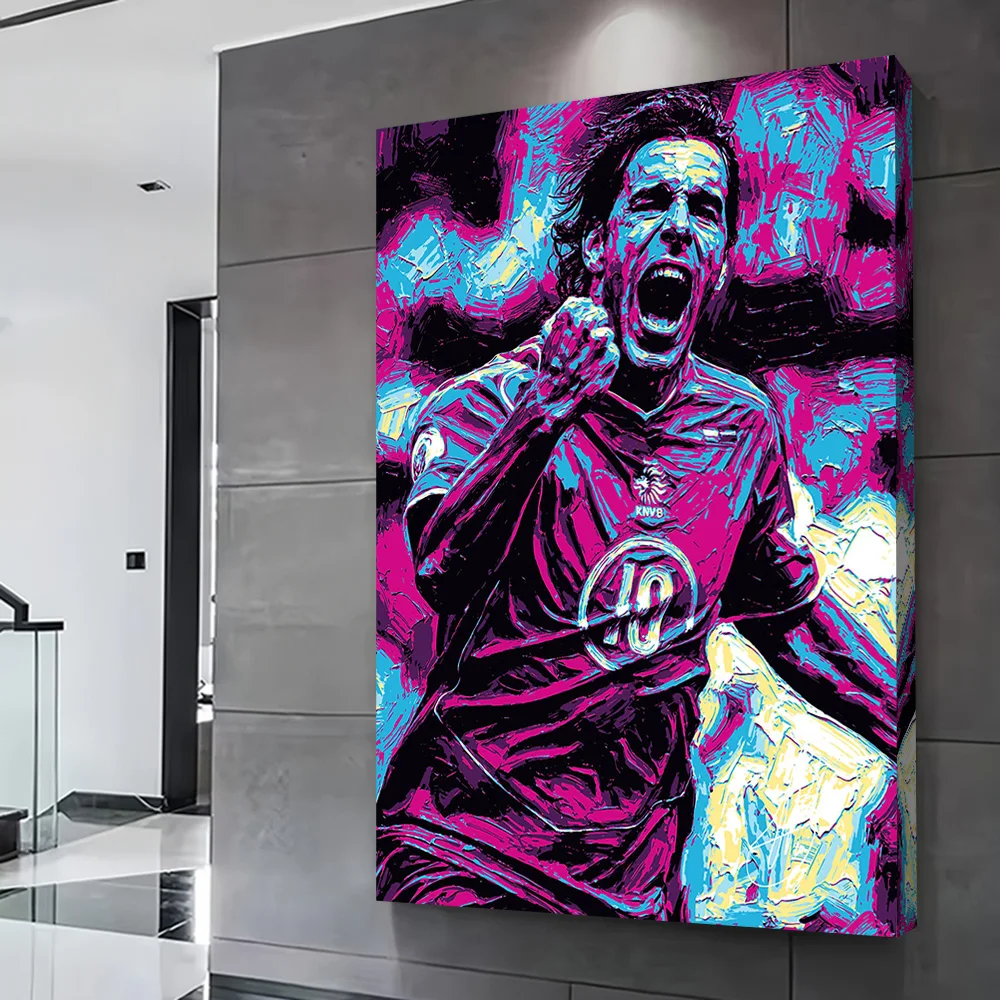 Football Player Celebrating Goal Poster Customizable Printed Canvas Painting for Pictures Wall Art Interior Decoration Wand Deko