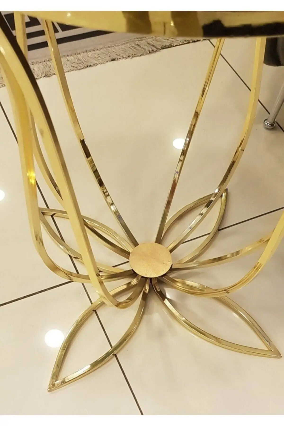 Metal Foot Gold Color Tulip Side Coffee Table luxury coffee table coffee table sofa coffee table