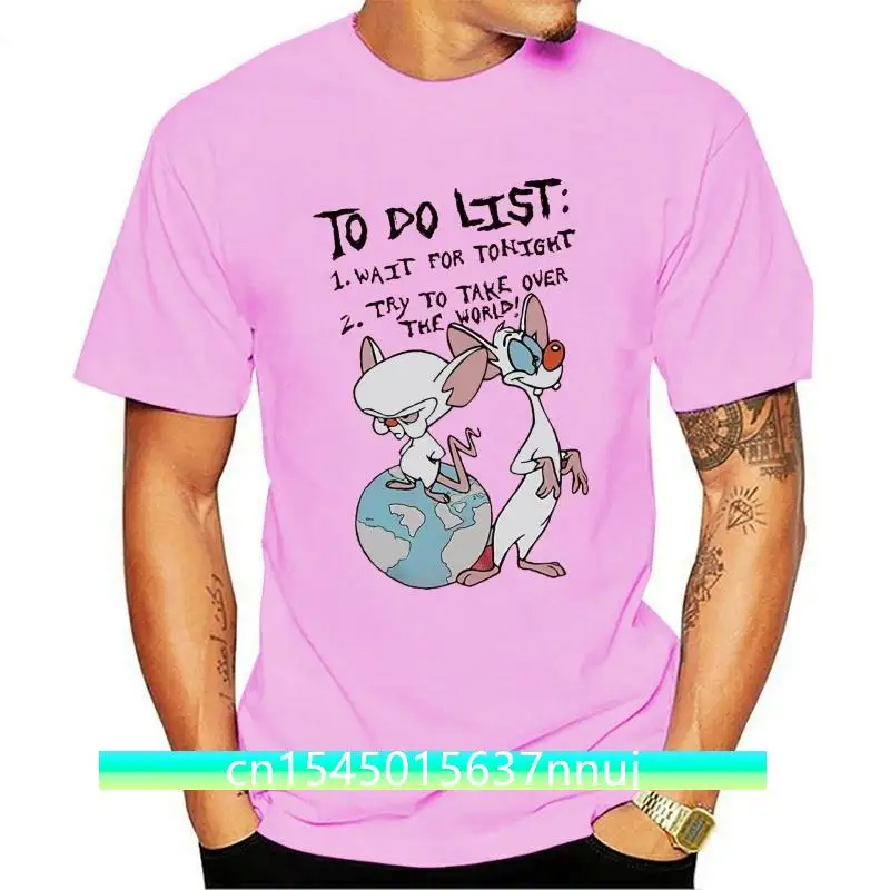 New Pinky And The Brain To Do List T-Shirt TEE Shirt Cotton Customize