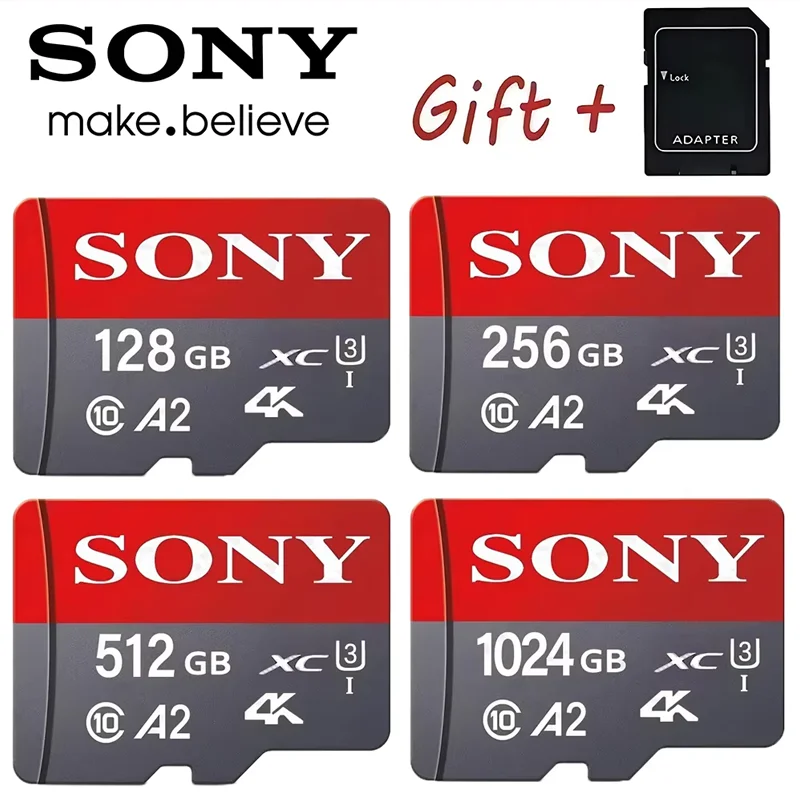 Sony High Speed 2TB 1TB Micro SD Card For DJI Drones Phone PS4 Nintendo Switch Class 10 Memory Storage TF Card 512GB 256GB