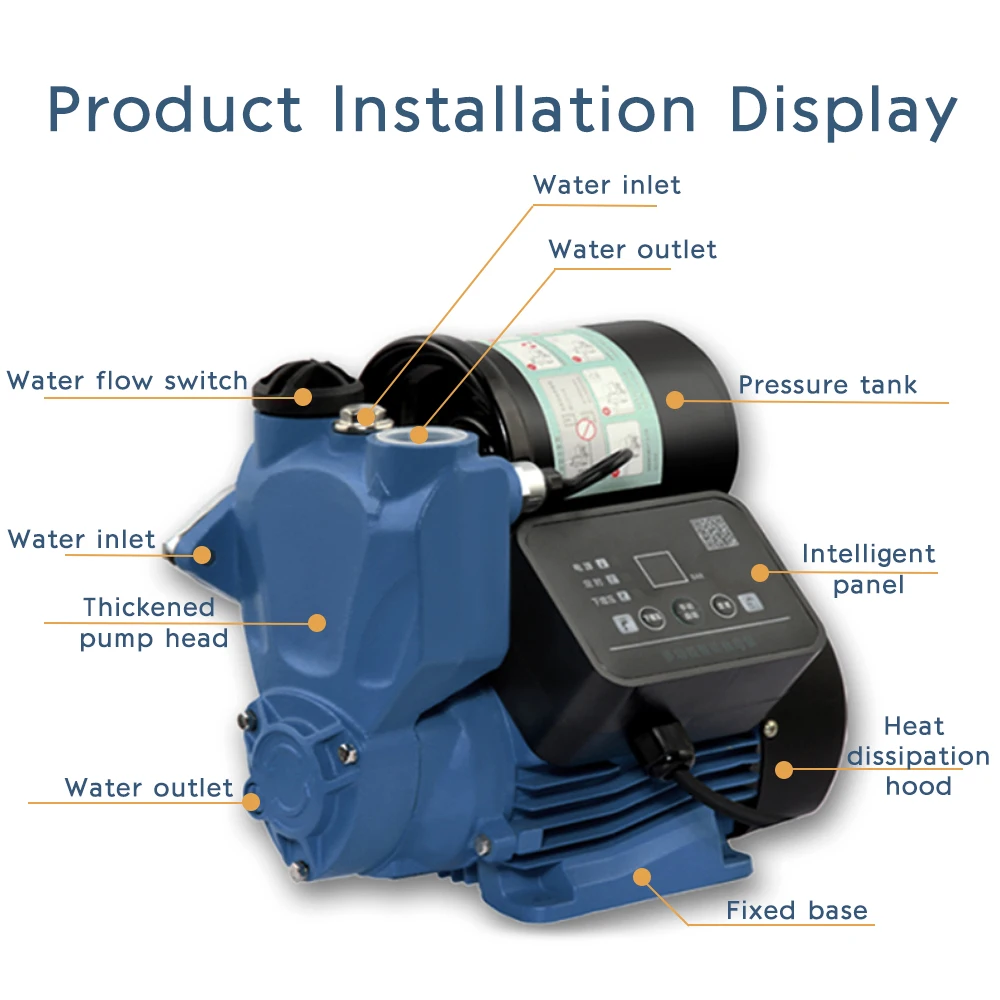 Multifunctional Intelligent Self-Priming Household Domestic Home Smart Silent Booster Water Pumps With Pressure Tank