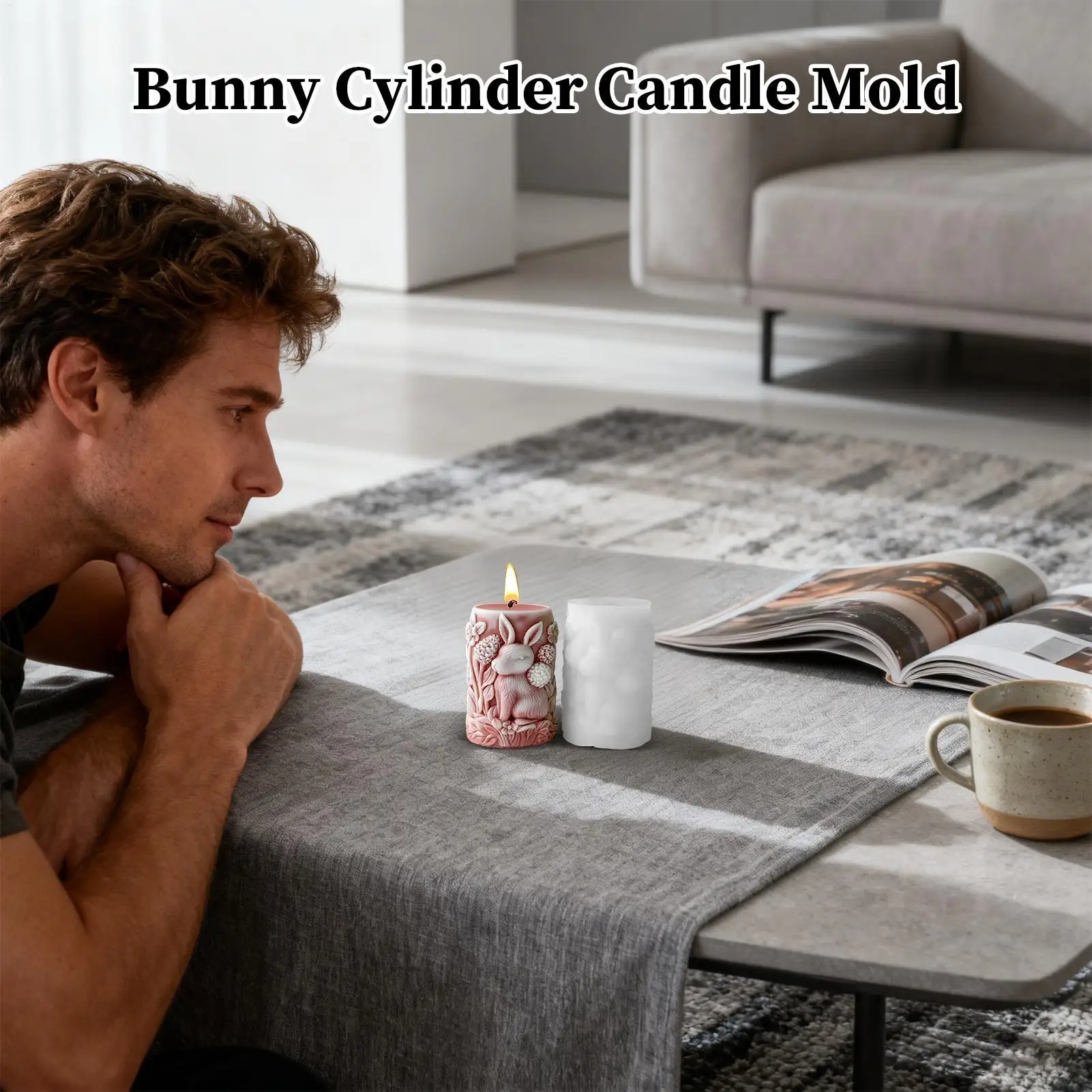 

Силиконовые формы для свечей, кролик, цветок, художественные ремесленные украшения, силиконовые формы для мыла для дома, комнаты, украшения свадебного обеденного стола