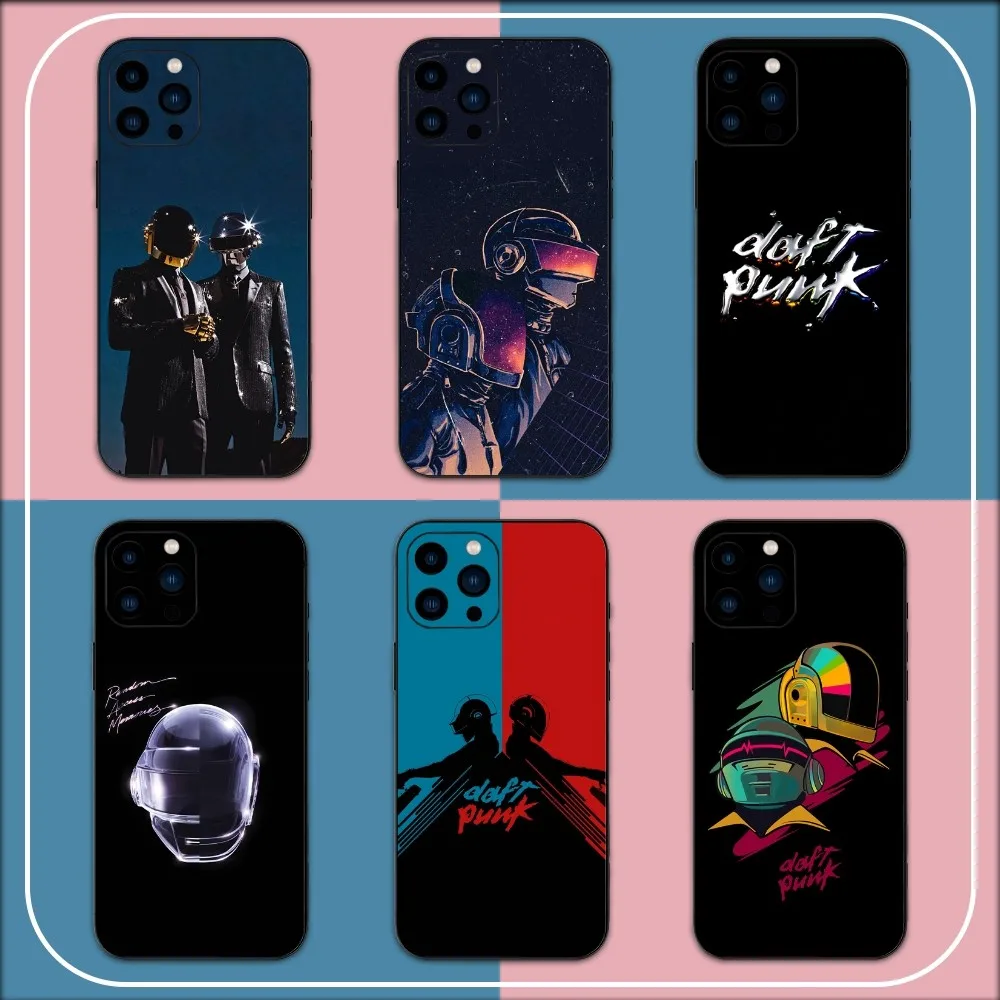 Band D-Daft P-Punk Phone Case For iPhone 15 14 13 12 11 Pro Max mini XS XR X 8 Plus SE Black Cover