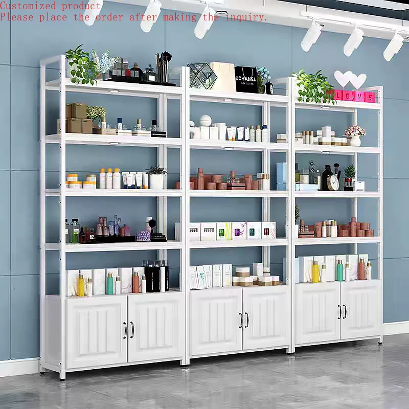 

Custom.Modern Multi-Layer Cosmetic Display Cabinet Mother-Baby Store Shelf Organizer for Beauty Salon Hair Salon Product Display