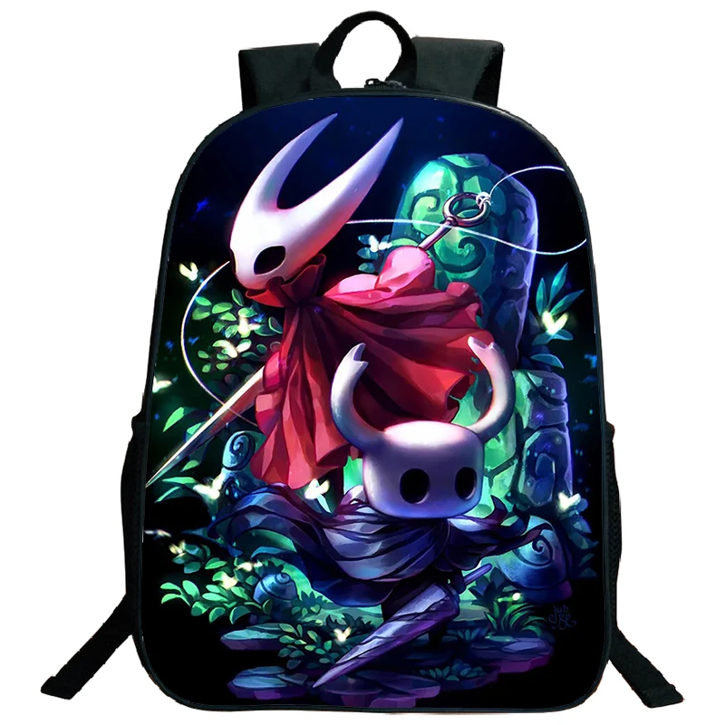 Cartoon Hollow Knight Backpack para crianças, Mochila escolar de grande capacidade para meninos e meninas, Mochila portátil de estudantes