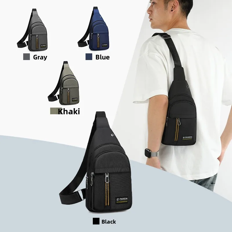 

Trendy Men's Shoulder Bag Oxford Cloth Anti-Theft Crossbody Bag Korean Casual Style Waterproof Travel Bag for Work College Gift