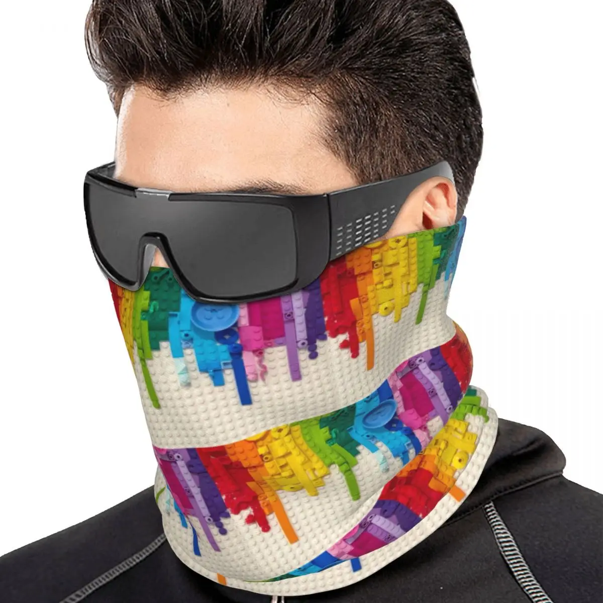 Rainbow Drip Bandana Neck Gaiter Printed Mask Scarf Hiking Fishing Balaclava For Men Women Adult Winter