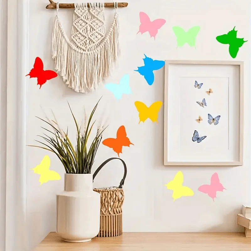 72pcs of Butterfly-Shaped Paper Cutouts, Butterflies for Decorating Classrooms, Craft Supplies Available in 9 Different Colors