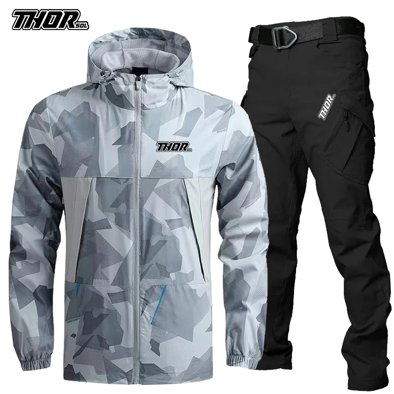 THORSOL Men Cycling Jersey Set Autumn Mountain Bike Clothing Motorcycles Bicycle Outfit MTB Trousers Kit Equipamento De Ciclismo