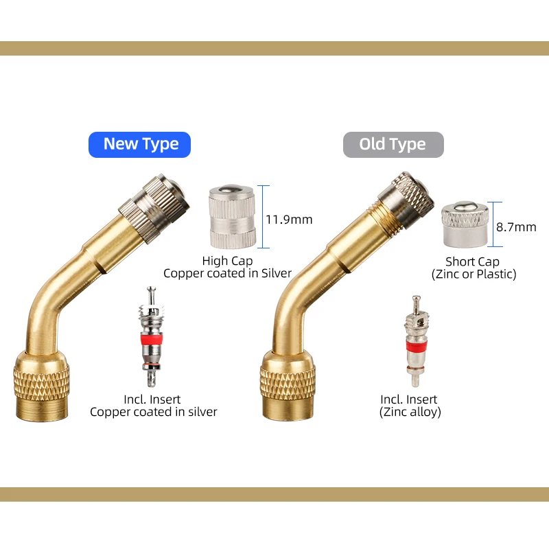 Deemount A/V Curved Adaptor W/ Nipple Core Pump Valve Extension Schrader Copper Nozzle Bicycle Balance Bike Scooter Inflation