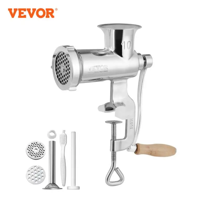 VEVOR-Moedor De Carne Manual Com Braçadeira De Mesa, Meat Mincer, Sausage Maker, 304 Aço Inoxidável Moedor De Mão