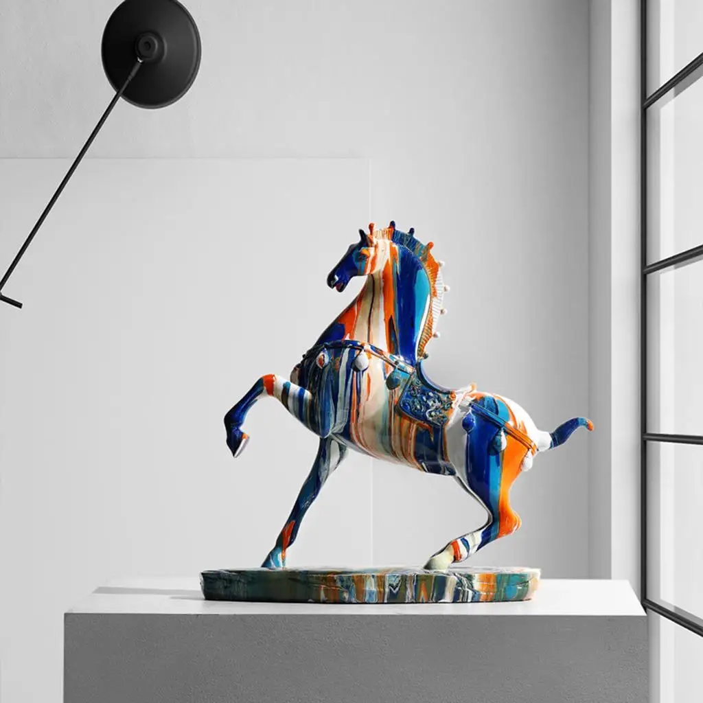 

Horse Figures Resin Sculpture Living Room Decor Accs Housewarming Artwork