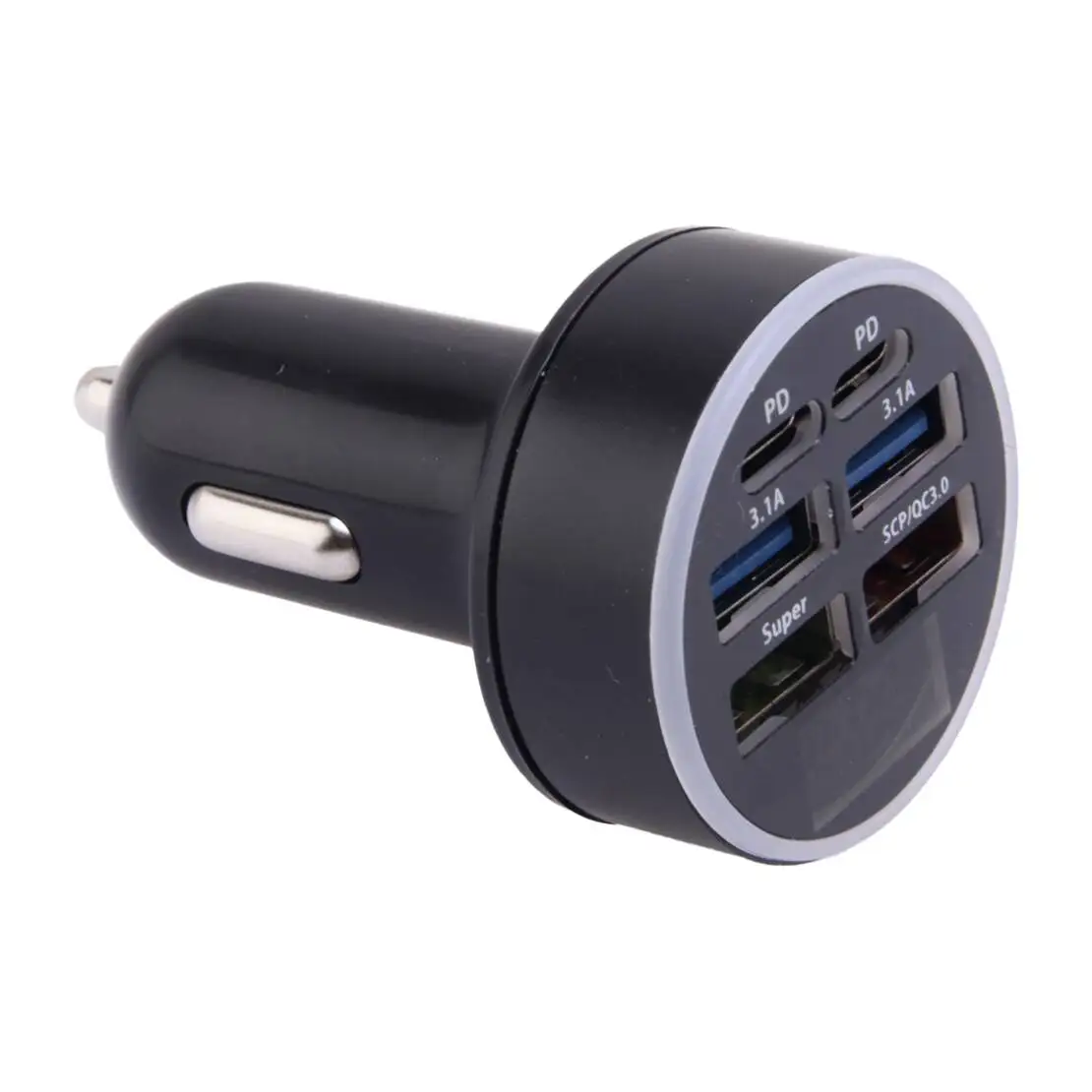 2PD+4USB Port Super Fast Car Phone Charger Cigarette Lighter Charging Adapter for DC 12/24V Boat Marine Motorcycle ATV RV