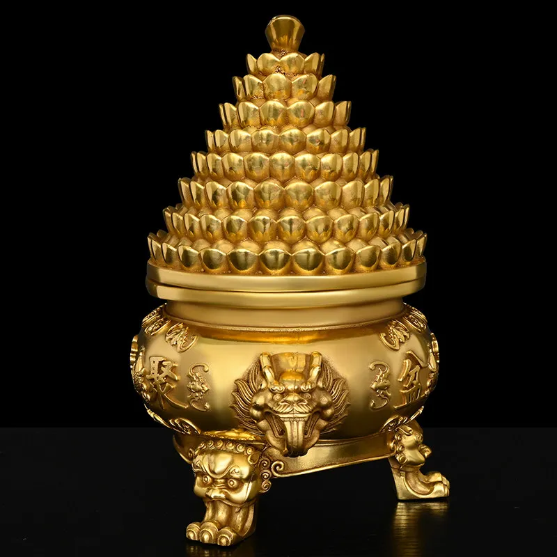 Pure Brass Cornucopia with Lid Accumulate Home Decoration Store Opening Housewarming Gifts & Crafts Decoration