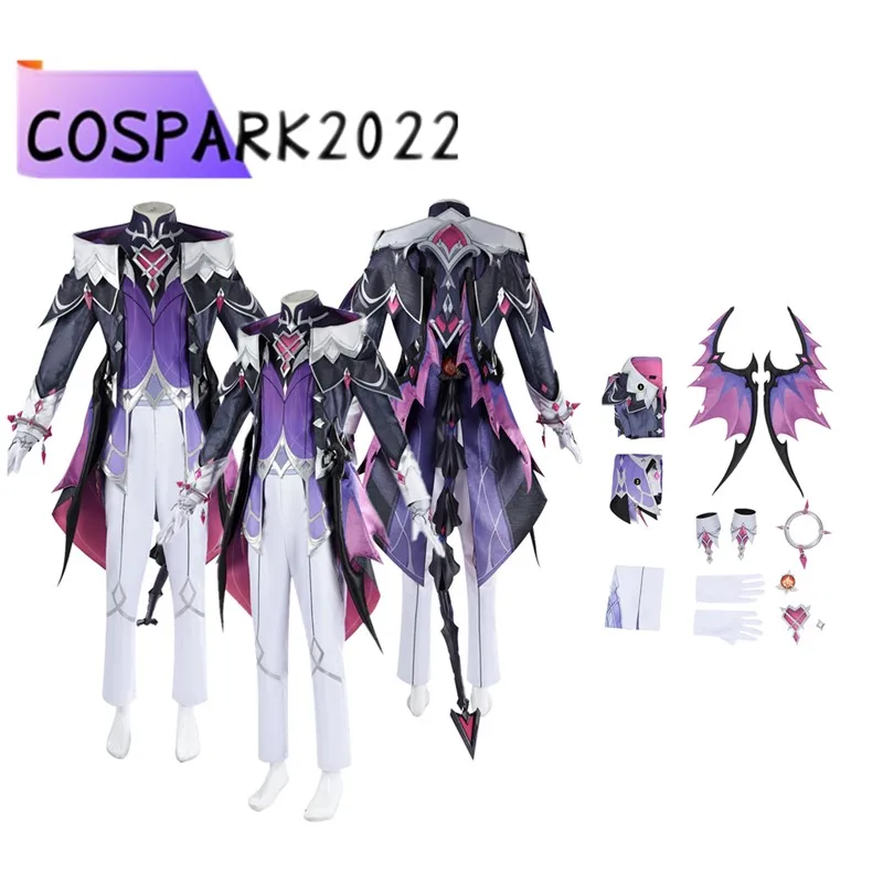 

Костюм для косплея Durin Genshin Impact, маскировка для взрослых, пальто, брюки, перчатки с хвостом, наряды на Хэллоуин, фантазия, карнавальный костюм для вечеринки