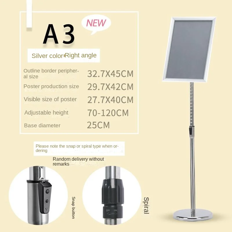 A3 A4 Sign Board Retractable Vertical Sign Board Shopping Mall Hotel Sign Board 4S Shop Special Metal Vertical Sign Display Rack