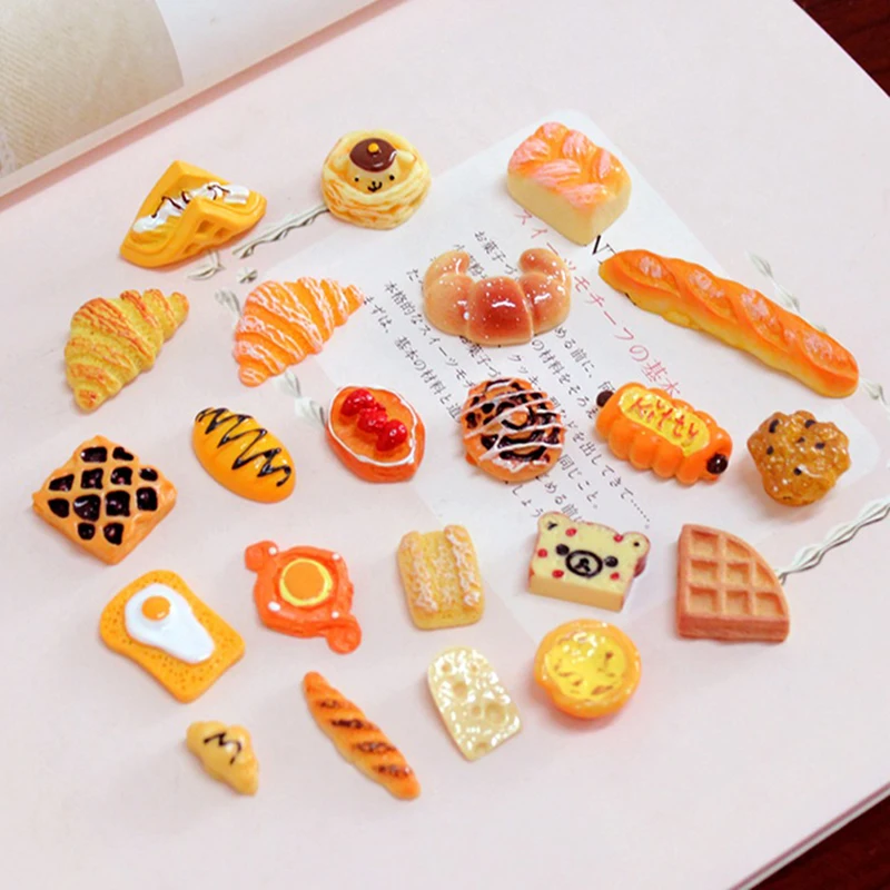 3PCS Dollhouse Miniature Artificial Fake Food Cake bread biscuit Kitchen Decor