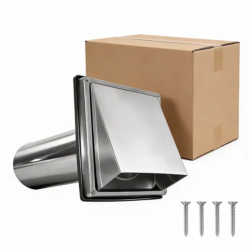 for Exterior Wall Removable Lengthened 304 Stainless Steel Dryer Exhaust Hood Vent Wind Cap Exhaust Pipe Cover