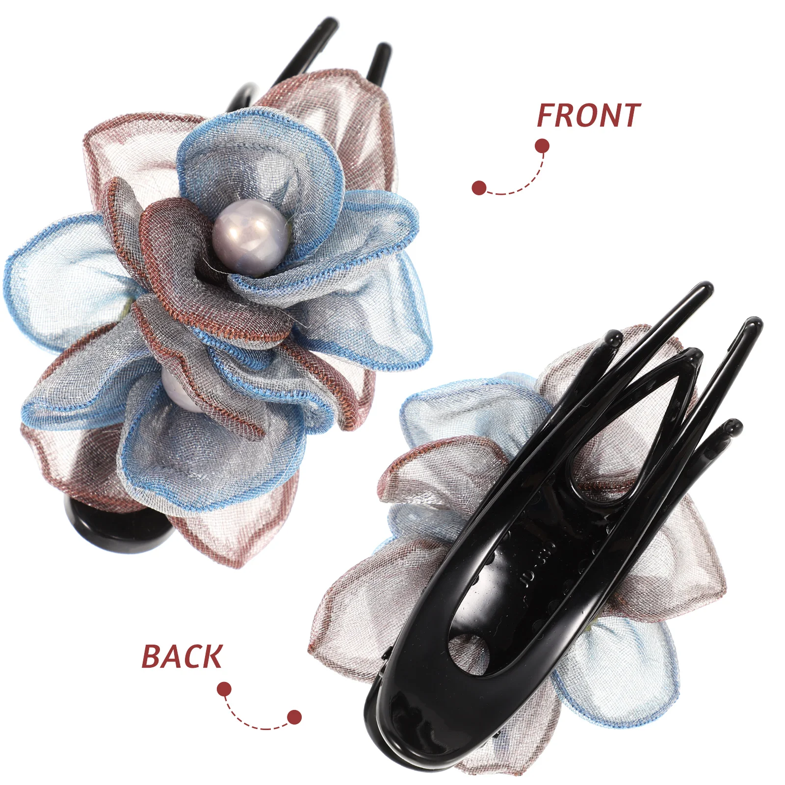 

Elegant Silk Yarn Flower Duck Bill Hair For Women Alligator Clips Thick Thin Hair Accessories Decorative Barrettes Claw Clips