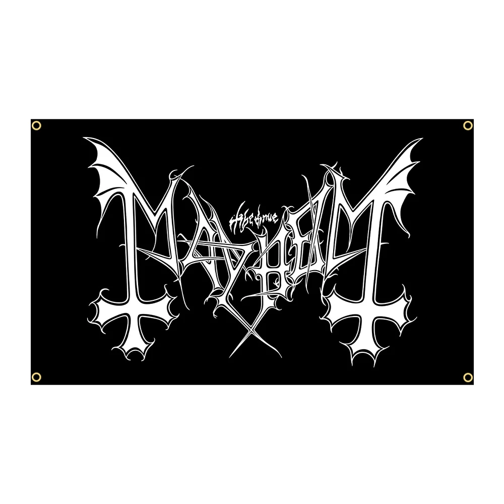 3x5ft Mayhem Distressed Logo  The True Mayhem