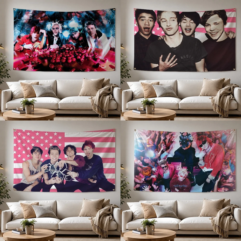 5 S-Seconds S-Summer Rock Band Outdoor Flag for Home Camping Party Club Decor Garden Yard Wall Hanging Banner