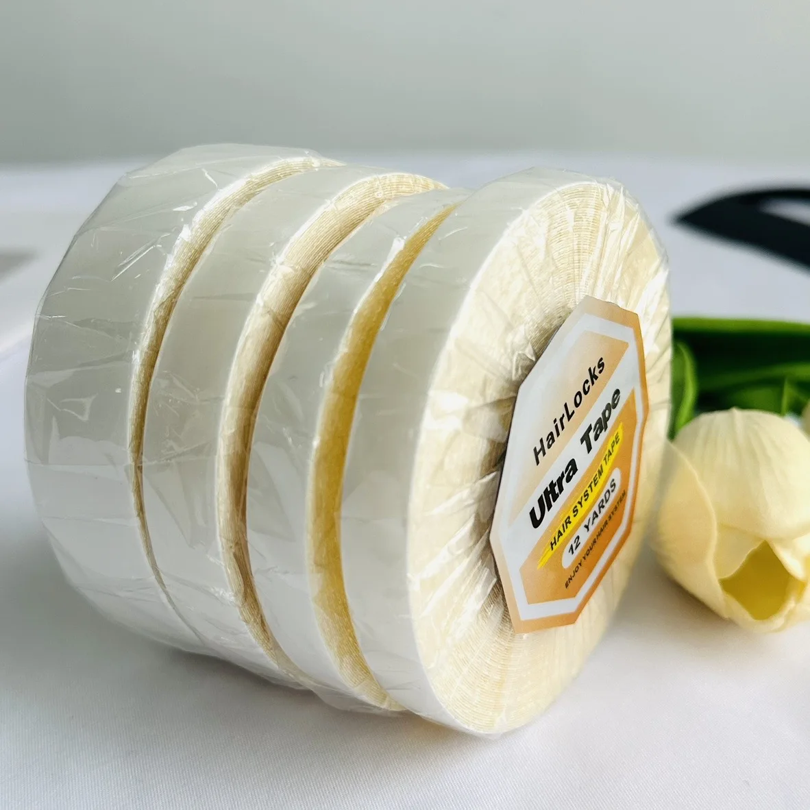 

0.8/1.0/1.2/2cm width 12 yards longth white wig glue tape Ultra Hold double-sided tape lace front tape hair tape wig tape