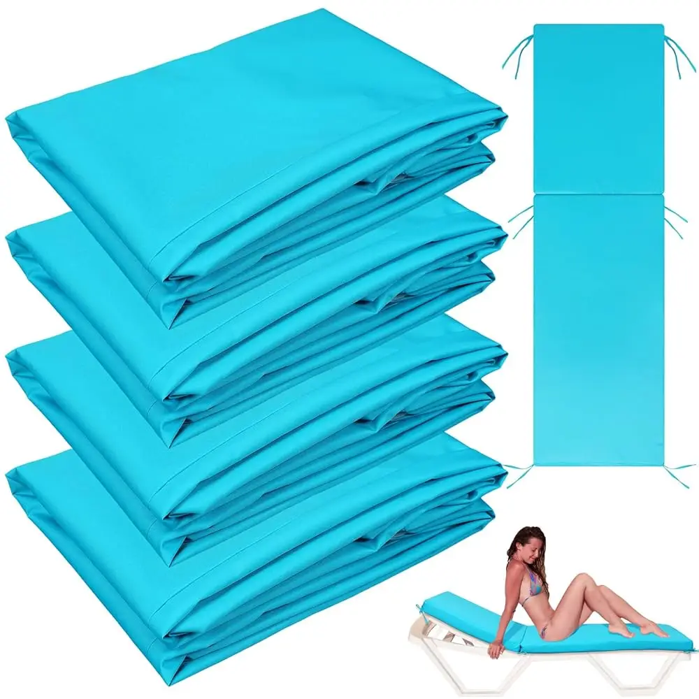 

4 Pcs Waterproof Chaise Lounge Cushion Cover Outdoor (Not Ludes Cushion) 72 X 21 X 3 H Chair Replacement Cover Chaise Slipcover
