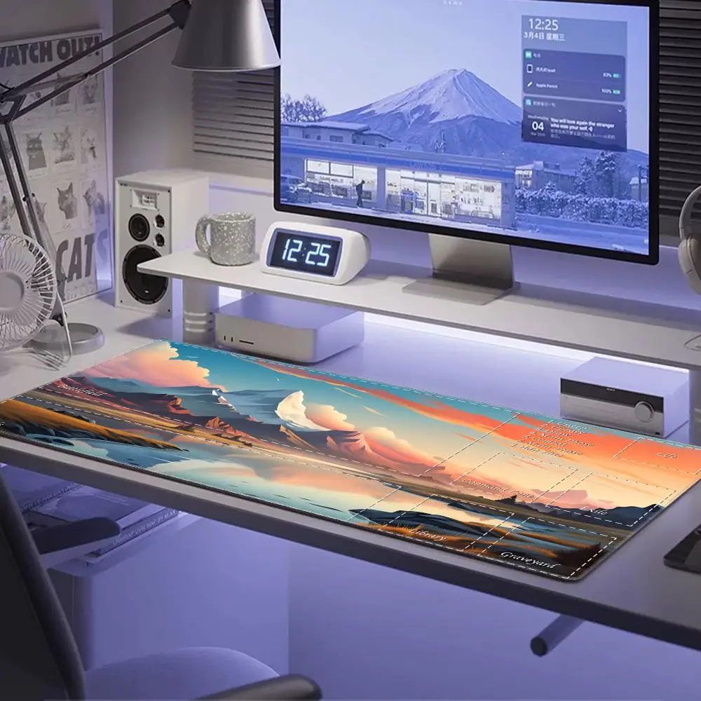 HYBXAXC Magic card playmat with zone Natural landscape design mtg Playmat Desk Mat gamer expansion gaming mouse pad desk mat
