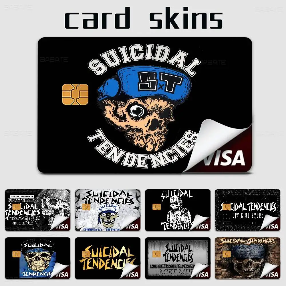 S-مولات الانتحارية الثقيلة روك باند أنماط مختلفة بوكر ملصق فيلم الشريط الجلد لبطاقة الائتمان بطاقة الخصم رقاقة كبيرة #3