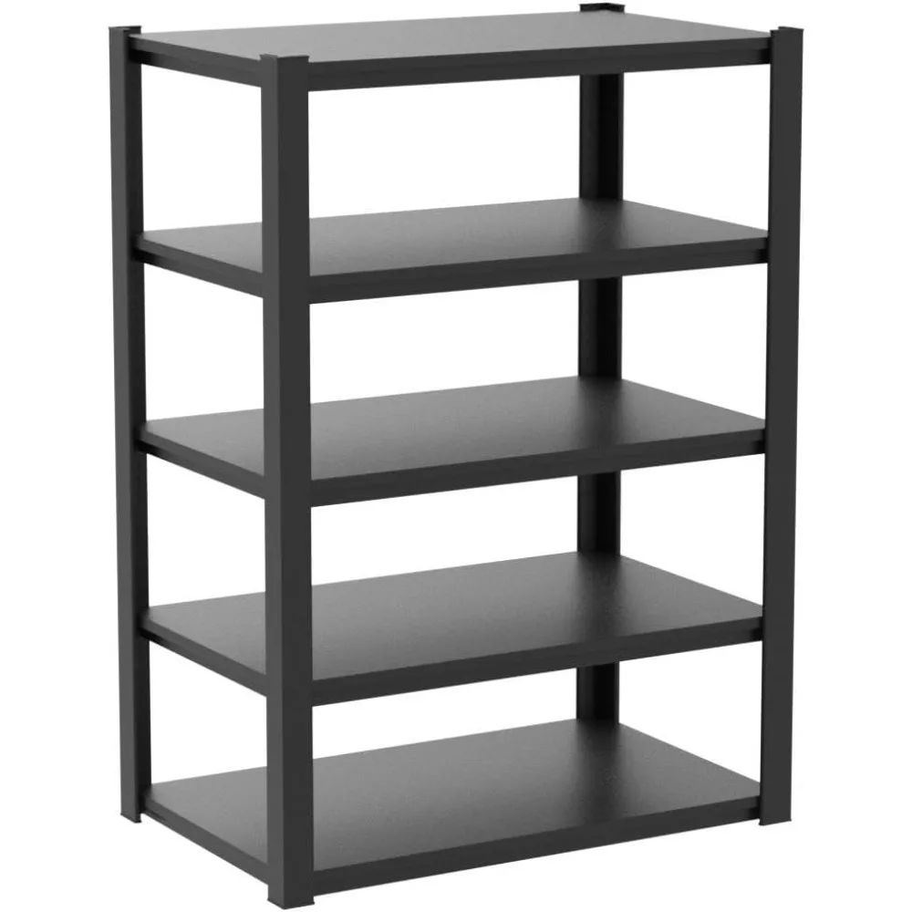 Prateleiras de armazenamento de metal ajustáveis de 5 camadas para serviço pesado para garagem, resistência industrial, comporta até 3000 libras