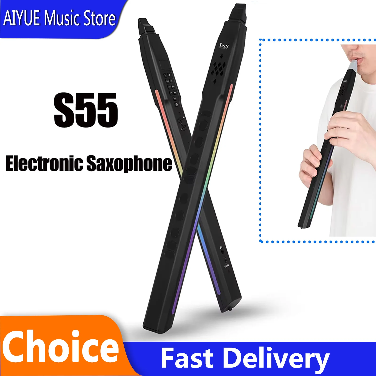 saxophone-electronique-irin-s55-mini-flute-a-bec-sans-fil-bluetooth-13-tons-integres-instruments-a-vent-electriques-professionnels