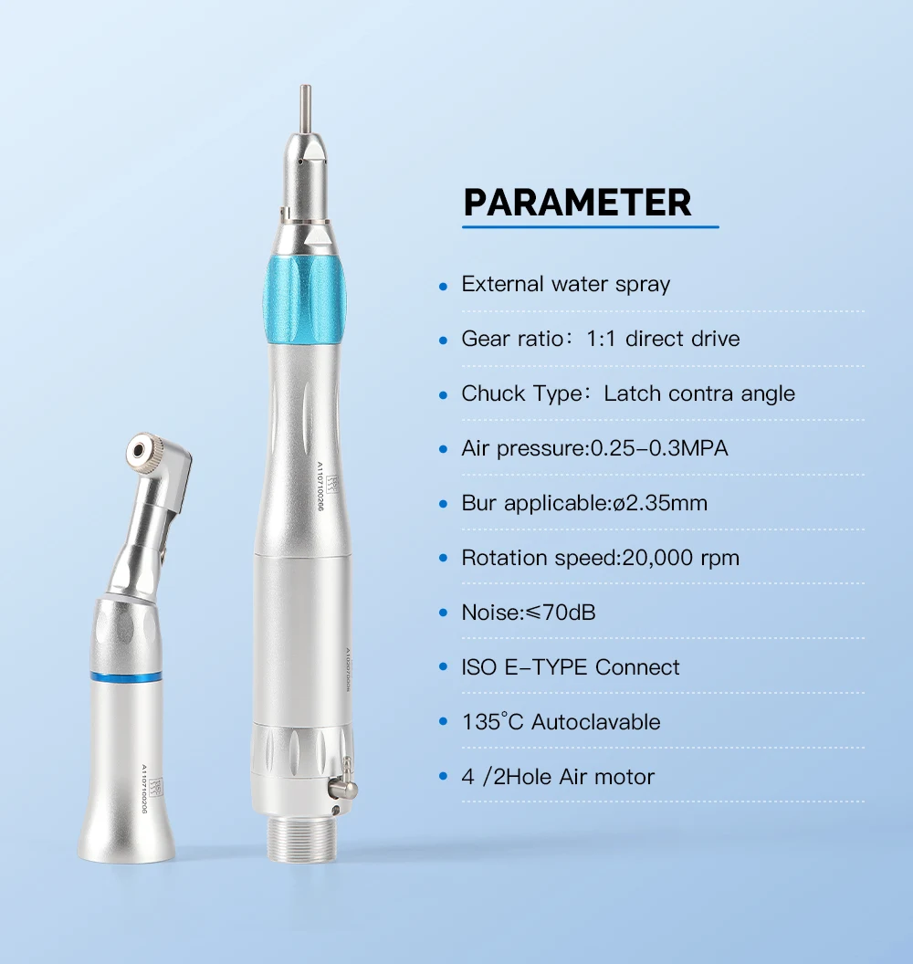 AZDENT Dental LED Hoch- und Niedriggeschwindigkeits-Handstück-Set mit Luftscaler, 1:1 Latch-Winkelstück, 2/4-Loch-Set, Zahnmedizinische Instrumente für Zahnärzte – Detail 6