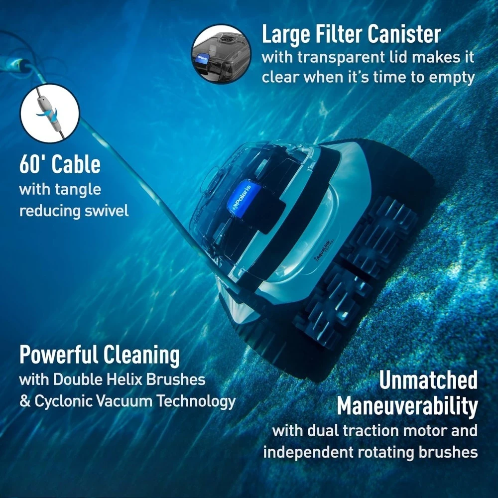 -For Robotic Pool Cleaner for In-Ground Pools up to 50ft App Control Large F Canister Easy Lift Removal System Blinds Shades .^