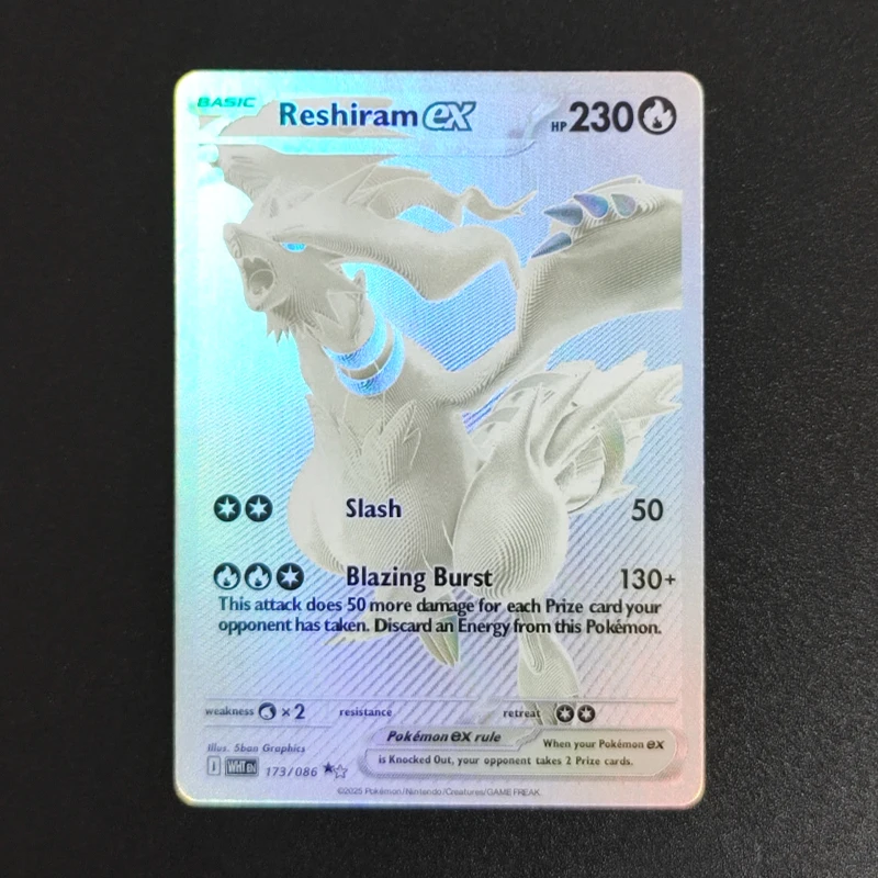 DIY PTCG English Gengar Minikyu Charizard Pikachu Lucario Reshiram Victini Umbreon Mewtwo Latia Hobby Collection Flash Card Toy