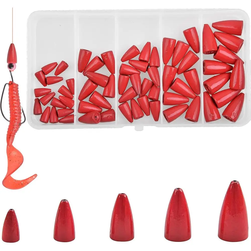 

Комплект из 60 утяжелителей для ловли червей: грузила для ловли окуня для оснасток Texas & Carolina