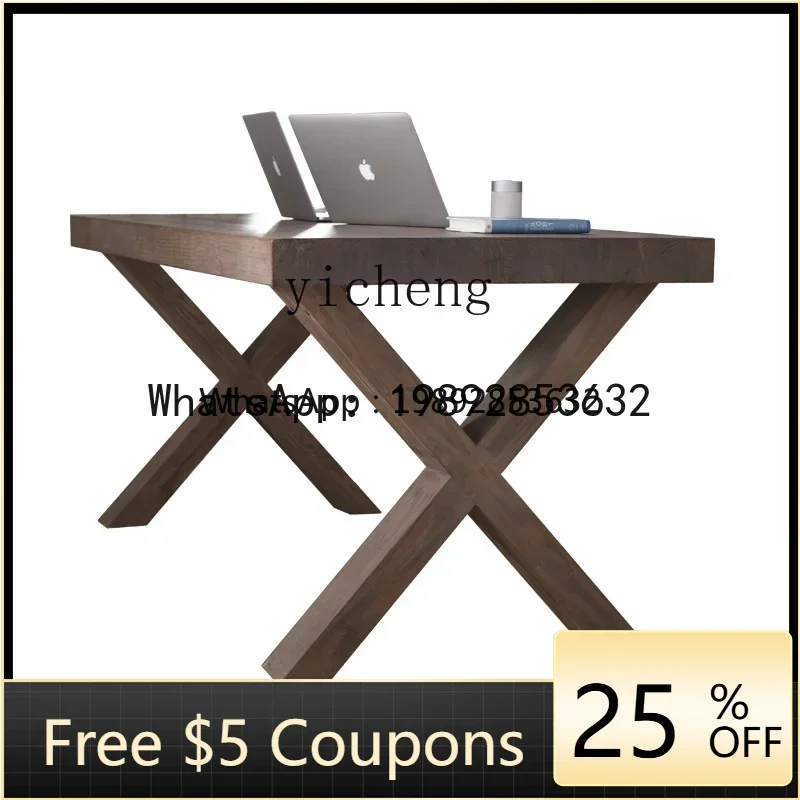 

AB BB Retro Desk Simple Household Solid Wood Rectangular Writing Nostalgic Log Desk