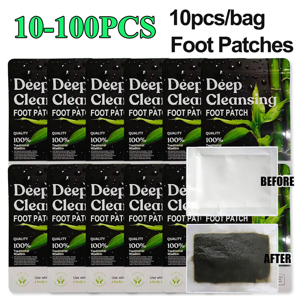 

10-100PCS Detox Foot Patches Pad Natural Detoxification Treat Body Toxin Cleansing Stress Relief Feet keep Slimming Herbal Patch