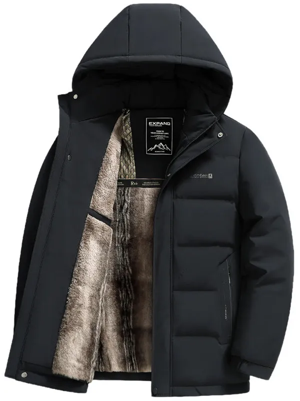 

Мужская зимняя куртка с флисовой подкладкой, теплая, на пуху, повседневная, для отдыха, защита от холода, ветрозащитная, утолщенная