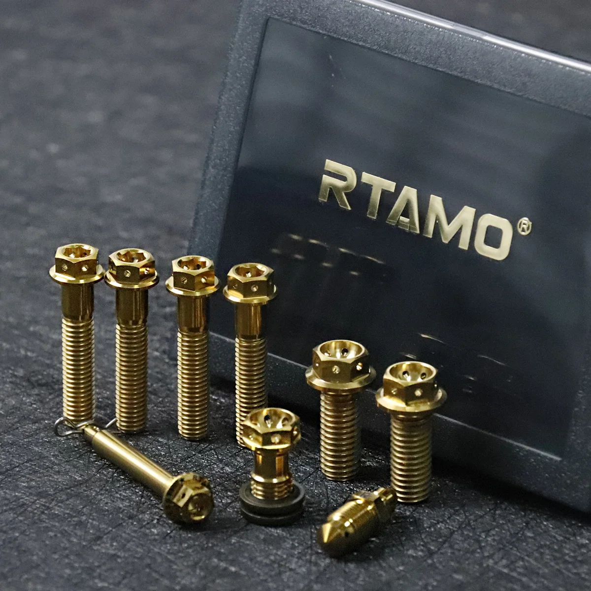 RTAMO Titanium Caliper Bolts Screws M8 M10 Fit for Brembo P4-40R (Basic 4 Pot) Calipers
