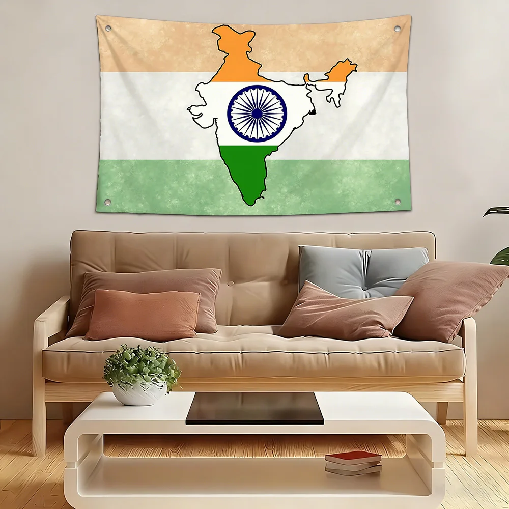 1pc Room Decoration Interior Flags for Bedrooms Garage Flags of Indian Tricolour to Hang Flag Outdoor Decorations Home Garden