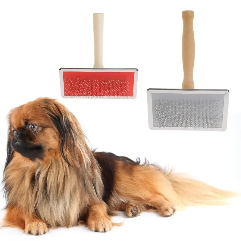 Pet Grooming Comb Shedding Hair Remove Brush Wood Handle Slicker Dog Cat Supply wholesales Dog bathing supplies Dog cleaning Dog