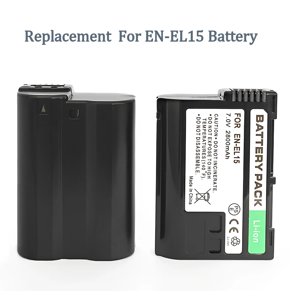 EN-EL15 ENEL15 EL15A EL15  Battery for Nikon 1V1, Z5, Z6, Z6 II, Z7, Z7II, D780, D850, D7500, D500, D600 Camera Batterie