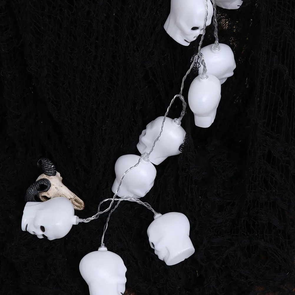 

2Pcs Skull Lights Halloween LED Decors Outdoor Festival Party White Lighting Halloween Led Decors Chain Decorations Holiday