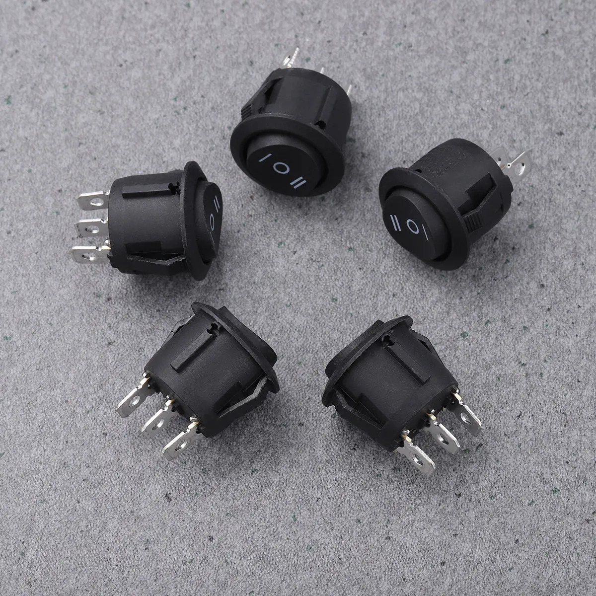 

5Pcs 23Mm Round Rocker Switch on Off on 3 Terminal Spdt Toggle Control Switch for Car Boat Water Dispenser Motor Electric