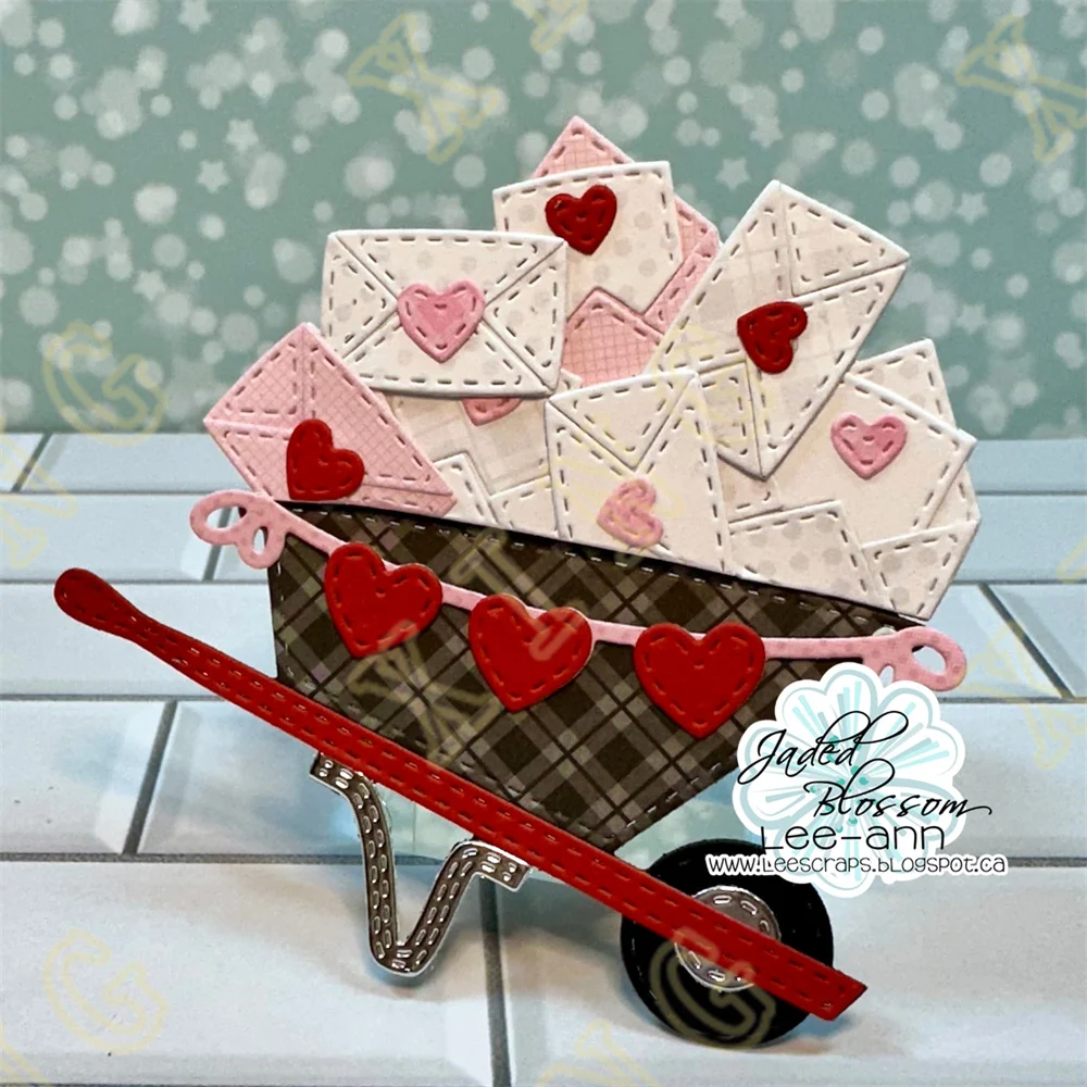 Valentine\'s Day Love Mail Add Ons Gnome Crossing New Metal Cutting Dies Stamps Scrapbook Diary Decoration Embossing Cut Dies