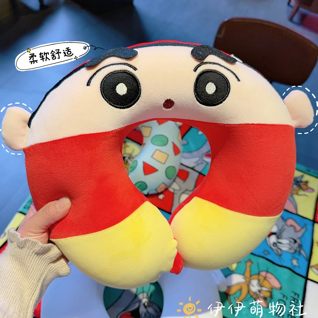 Crayon Shin chan U-shaped Pillow Travel Neck Pillow Cervical Pillow Memory Cotton Headrest Sleeping Neck Pillow U-shaped