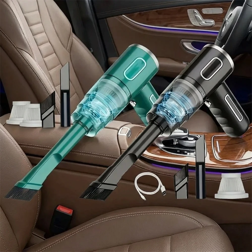 Kabelloser tragbarer Handstaubsauger, 5000 Pa, starke Saugkraft, Dual-Lithium-Batterie, waschbarer Filter für Auto, Zuhause, Werkstatt, Computer
